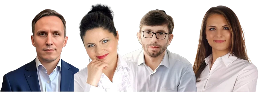 Angelika Bieniewicz, Marta Skrzynecka, Andrzej Sobczak i&nbsp;Jan Maria Kowalski